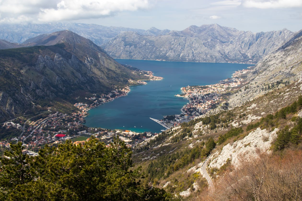 The Bay of Kotor seen from the Lovcen mountain road